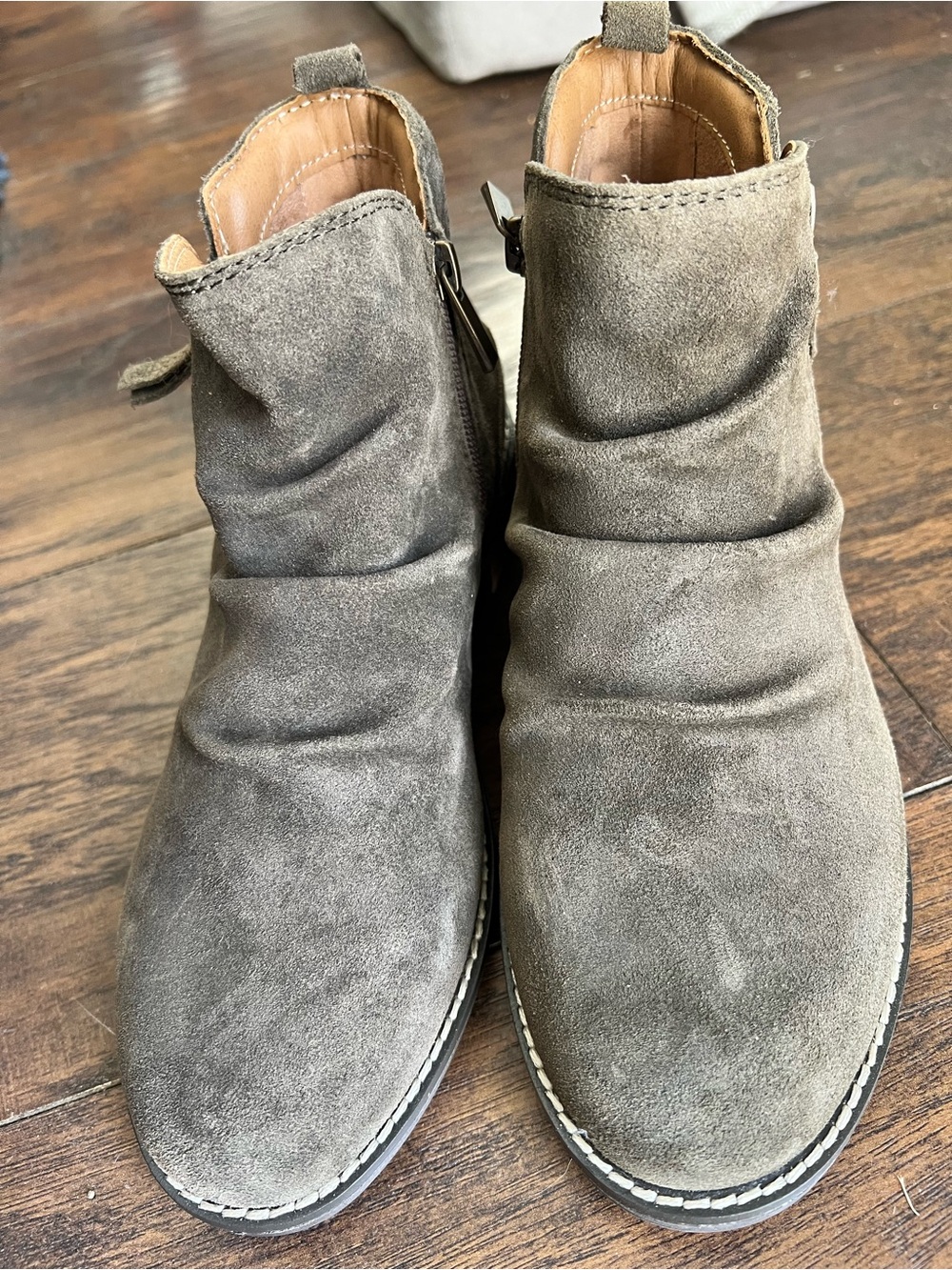 Earth Origins Olive Suede Ankle Boots